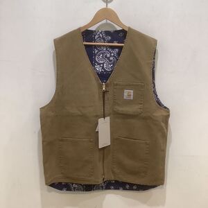 carhartt カーハート A211020 BANDANA WORK VEST バンダナワークベスト ブラウン Lサイズ 685705