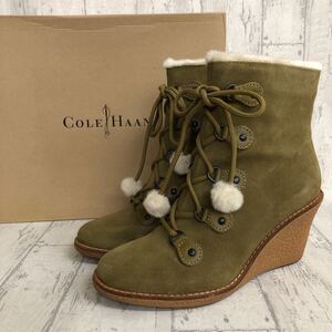 COLE HAAN コールハーン ショートブーツ サイズ7B AIR MICHELLE BOOT Ⅱ カーキ レディース YK92