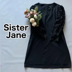 美品　Sister Jane ブラック　ワンピース ミニ　膝上　レース　長袖