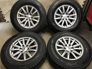 【265/65R17】9分山ダンロップSJ8 スタッドレスタイヤ【17×7.5J+25 PCD139.7 6H】SEINアルミホイール ４本 150/120系ランクルプラド