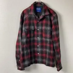 290 pendleton オンブレチェックシャツ　赤　黒　シャドーチェック