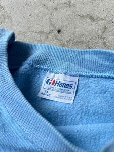 激レア レアカラー 80’s USA製 ヘインズ HANES ブランク 無地 ビンテージ スウェット XLサイズ ティファニーブルー vintage