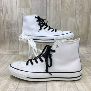 KZ1281★CONVERSE : ALL STAR LEATHER HI★27.5★白系 コンバース オールスター レザー ハイ