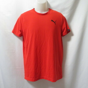 古着 メンズL PUMA/プーマ ポリエステルTシャツ 半袖 スポーツ ジム ジョギング トレーニング ランニング レッド 592784-77