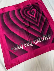 Jean Paul GAULTIER ジャンポールゴルチエ ゴルチェ　スカーフ　ストール　ショッキングピンク　ハート　アーカイブ　archive scarf