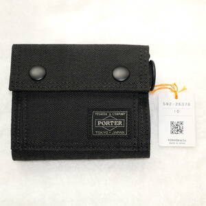 【未使用】 ポーター スモーキー ウォレット ブラック 財布 二つ折り 592-26370 PORTER SMOKY WALLET