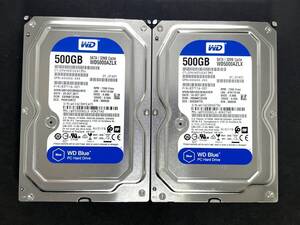 【送料無料】 2個セット ★ 500GB ★ WD5000AZLX　/　Western Digital Blue ★良品 WD Blue　3.5インチ内蔵HDD SATA 2台まとめ[管理■ZA67]