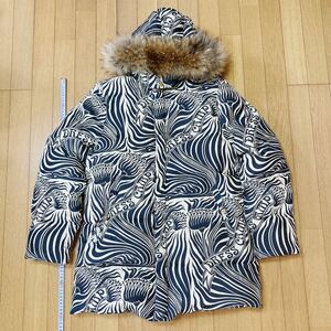 極美品 ドレスキャンプ ダークサイド ゼブラ柄 ダウンコート ジャケット 44 DRESS CAMP zebra DOWN jacket coat dark side ROYAL FLASH Y2K