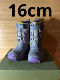 KEEN キッズ防水ブーツ グレー/パープル 16cm