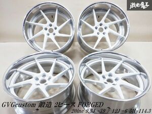 【美品】GVGcustom 鍛造 2ピース FORGED 20インチ 9.5J -39 / 12J -6 ５穴 PCD114.3 深リム ホイール 4本 Ferrari フェラーリ 458イタリア