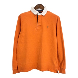 Polo by Ralph Lauren ポロ ラルフローレン 長袖ポロシャツ オレンジ (メンズ L) 中古 古着 R5123