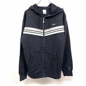 ナイキ 【新品】NIKE スウェット ジップアップ パーカー 長袖 ロゴ刺繍 裏毛 フーディー カットソー 綿100% M ネイビー 紺 メンズ