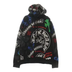 CHROME HEARTS (クロムハーツ) STENCIL HOODIE ステンシルプリントプルオーバーパーカー フーディー ブラック