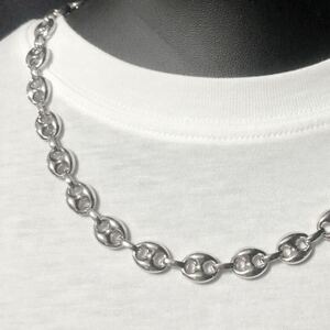 Vintage Silver Anker Chain Necklace 925 イタリアンシルバー アンカーチェーン コーヒービーン スターリングシルバー ネックレス