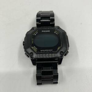 K0594E★PULSAR クォーツ腕時計 デジタル ラバー BLK W602-X001 動作未確認品