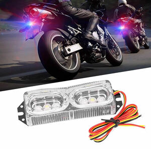 バイク用LEDテールランプ 6LED ストロボ 常時点灯 赤+白+青点灯 高輝度 防水 DC12V～80V汎用