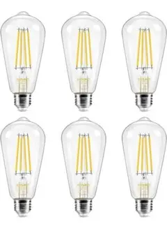 60W形相当 フィラメント電球 6個 LED LED電球 蛍光灯 節電