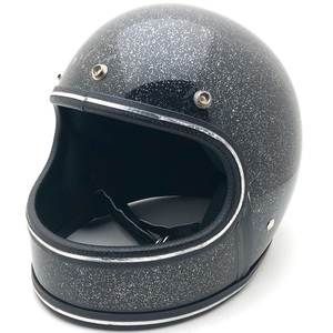 送料無料 NORCON BLACK METALFLAKE 59cm/黒ブラックビンテージヘルメット族ヘルカフェヘルオンロードフルフェイスハーレーチョッパー70s