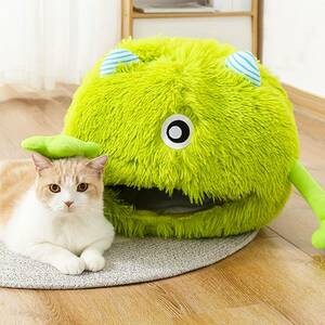 猫 猫ハウス ペットベット ペットハウス 猫ベッド 犬ベッド 小型犬 ペットクッション 寝具 隠れ家 ドーム型 暖かい リトルモンスター