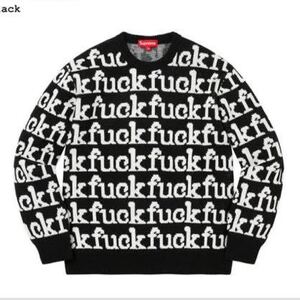 即決　supreme Fuck Sweater Black XL ファック　セーター