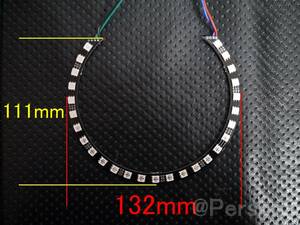 RGBイカリング　半円　C型　132mm　黒基板　1個　※定形外は送料無料※　白　青　赤　緑　紫　ピンク　RGBイカリング　カラーチェンジ可能