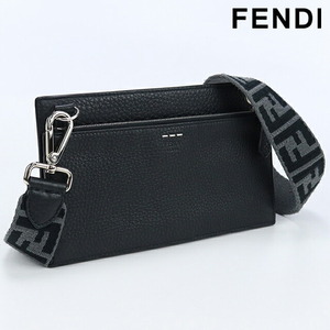 6/16はさらに+11倍 中古 フェンディ ボディバッグ メンズ ブランド FENDI ショルダーバッグ レザー 7M0254 A6HG ブラック バッグ