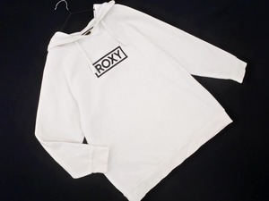 ROXY ロキシー 裏起毛 ロゴ プルオーバー パーカー sizeM/白 ◇■ ☆ ekc2 レディース