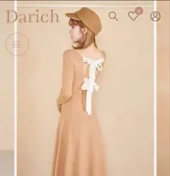 darich バックリボンフレアロングニットワンピース