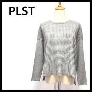 【新品未使用】PLST プラステ カットソー 長袖 ドロップショルダー グレーM