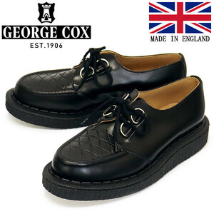 GEORGE COX (ジョージコックス) HAMILTON BINGLEY IVC ラバーソール レザーシューズ 040 BLACK UK8-約27.0cm