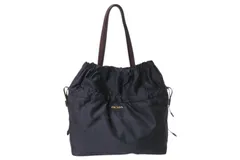 PRADA プラダ NYLON JACQUARD ハンドバッグ トートバッグ BN1757 UVR F0002 00 ブラック ブラウン ゴールド金具 美品 中古 4c070488