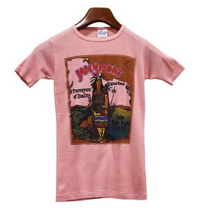 90’s~【USA製】ビンテージ【JANSPORTS】【ジャンスポ】インディアン【ピンク】Tシャツ【サイズＳ】レディース古着 CE2011-10-DD20