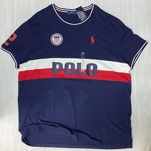 限定 USA正規品 【2XL】 POLO ポロ RALPH LAUREN ラルフローレン 半袖 クルーネック ナンバリング Tシャツ 2 オフェンス 綿100% 紺