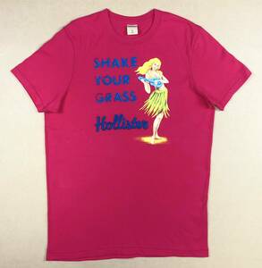 HOLLISTER SHAKE YOUR GRASS 丸首Tシャツ L ピンク ヴィンテージ加工 ビンテージ加工 ホリスター ダメージ加工