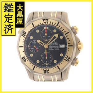 OMEGA オメガ 腕時計 シーマスター ダイバー300m 2297.80.00 チタン/K18イエローゴール?ド ブルー文字盤 自動巻き【472】