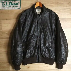 E10R/Y8.20-8　70s～　アメリカ製　L.L.Bean　エルエルビーン　A-2　フライトジャケット　本革　レザージャケット TALONジッパー　革ジャン