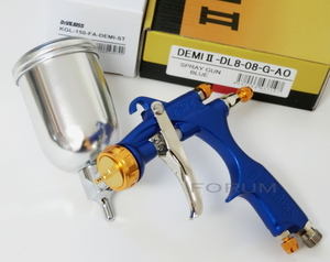 【在庫あります】 デビルビス スプレーガン DEMI-2 限定色 青色 ブルー / 150cc カップ 付き / 口径0.8mm / DEMI2-DL8-08-G-AO