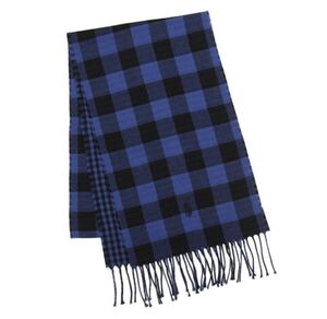 POLO RALPH LAUREN ポロ ラルフローレン コットンマフラー ブロックチェック ブルー REVERSIBLE CHECK SCARF PC0744 479