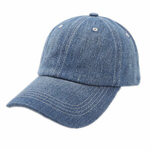 新品: デニム ベースボール キャップ Denim Baseball Cap ミディアムブルーデニム