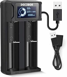 電池充電器 18650 USB 充電器 LCD付き 単一 単二 単三 単四 SC リチウムイオン/ニッケル水素/ニカドなど充電池適