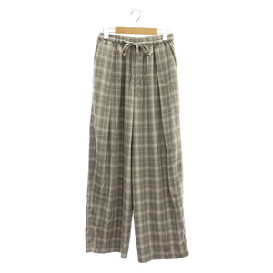 フローレント FLORENT 23SS CHECK EASY WIDE PANTS ワイドパンツ イージー チェック 34 グレー /MY ■OS レディース