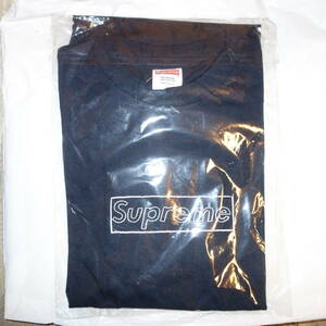 即決 supreme kaws box logo tee navy L