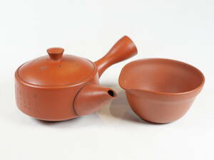 中古品★煎茶器 朱泥 眞山 急須 湯冷まし