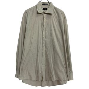 Calvin Klein 長袖 無地シャツ 16 XL 程 ベージュ系 カルバンクライン ボタン シンプル 古着卸 アメリカ仕入 a701-5180