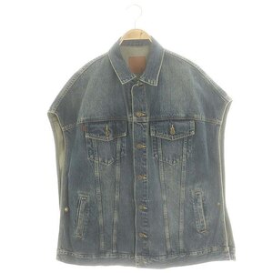 ファイブアンドハーフ Spick and Span 23SS 3RD_PONCHO_DENIM ポンチョ ジャケット フレンチスリーブ ステンカラー F インディゴブルー /DO