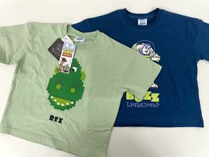 新品■トイストーリー 半袖シャツ 2枚 95 バズ レックス 暗いところで光る Tシャツ