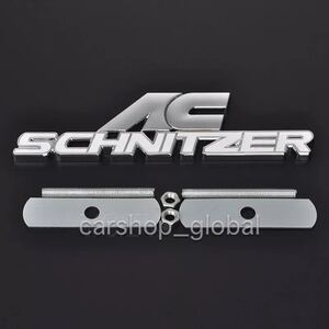 BMW AC SCHNITZER ロゴ キドニーグリル エンブレム バッジ ホワイト フロントグリル 1/2/3/4/5/6/7/X/Z4シリーズ等