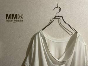 ◯ イタリア製 Maison Martin Margiela MM6 バック ドレープ カットソー / メゾン マルタン マルジェラ Ｔシャツ 白 L Ladies #Sirchive