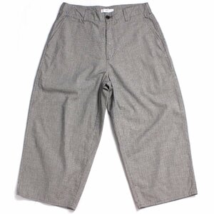 WEWILL クロップドチェックパンツ 定価38,500円 size2 グレー W-004-6005 ウィーウィル リネンパンツ トラウザーズ