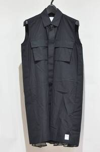 sacai サカイ Thomas Mason Cotton Poplin Dress ノースリーブ シャツ ワンピース ブラック 1 Y-30837B